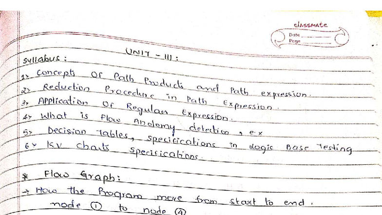 Unit 3 stm notes - classmate Date Page UNIT : syllabus: concepts ...