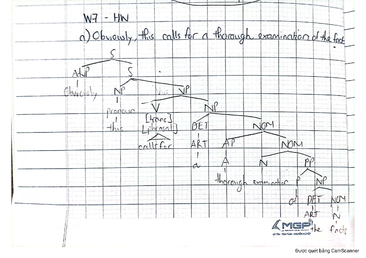 Homework Syntax Week 7 - W7 HW a) Obviously, this calls for a thorough ...