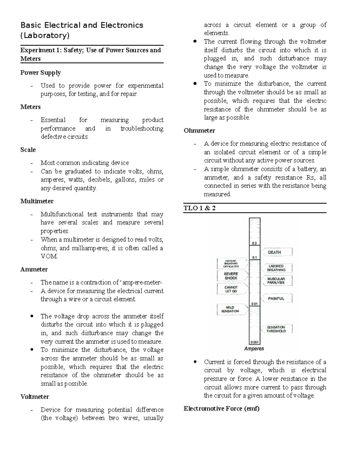 EE 101 Lab Experiment 1: Power Sources and Measurement Tools - Studocu