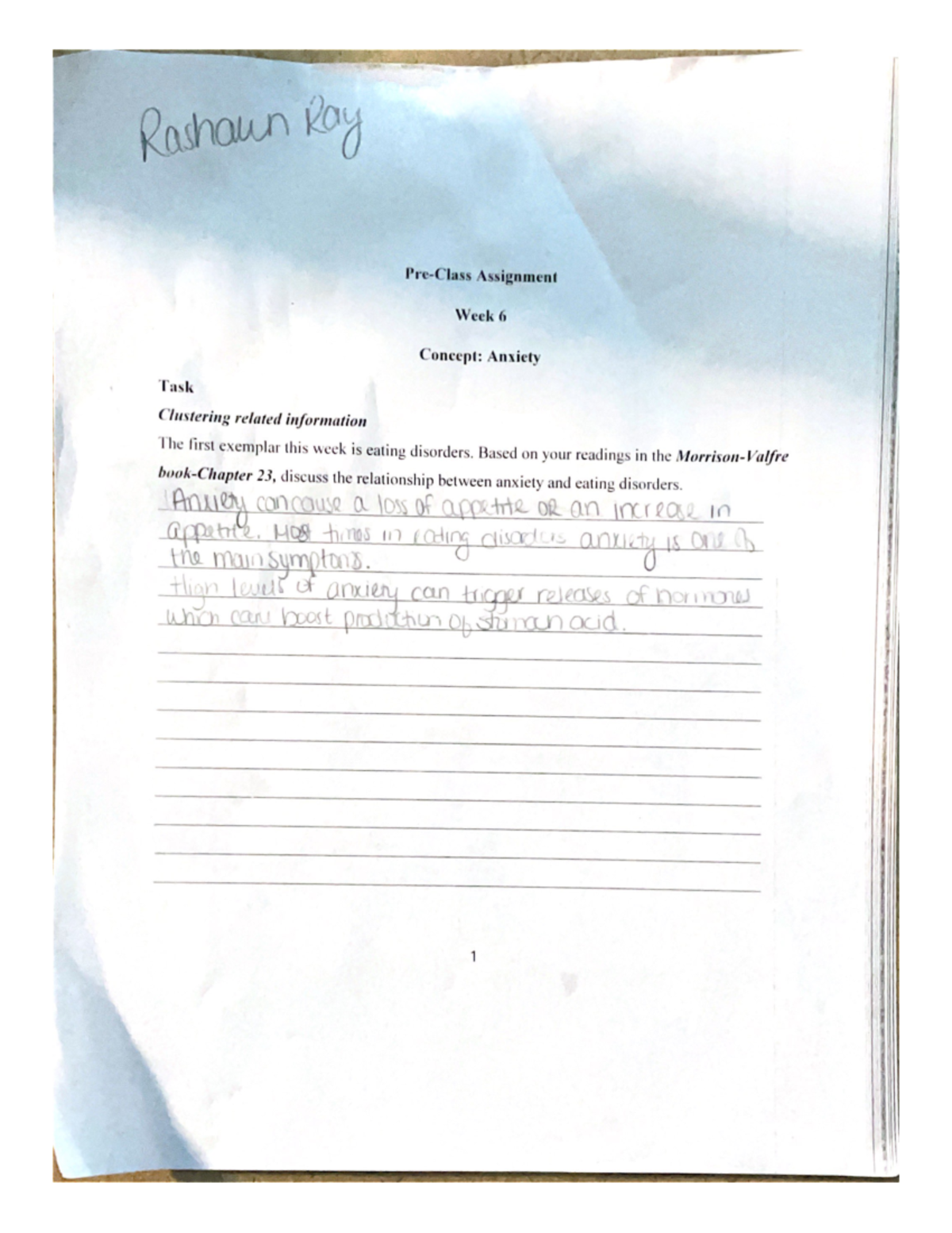Pre-Class Homework Assignments for Week 6 - Studocu