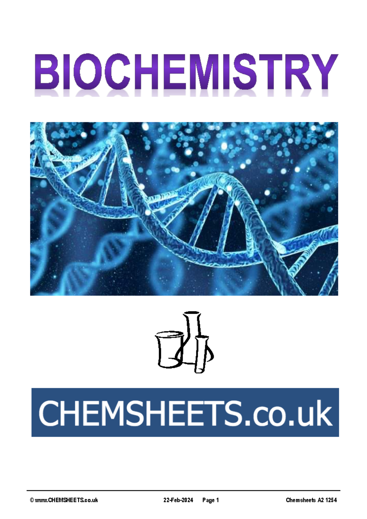 Chemsheets A2 1254 Biochemistry: Amino Acids and Proteins Overview ...