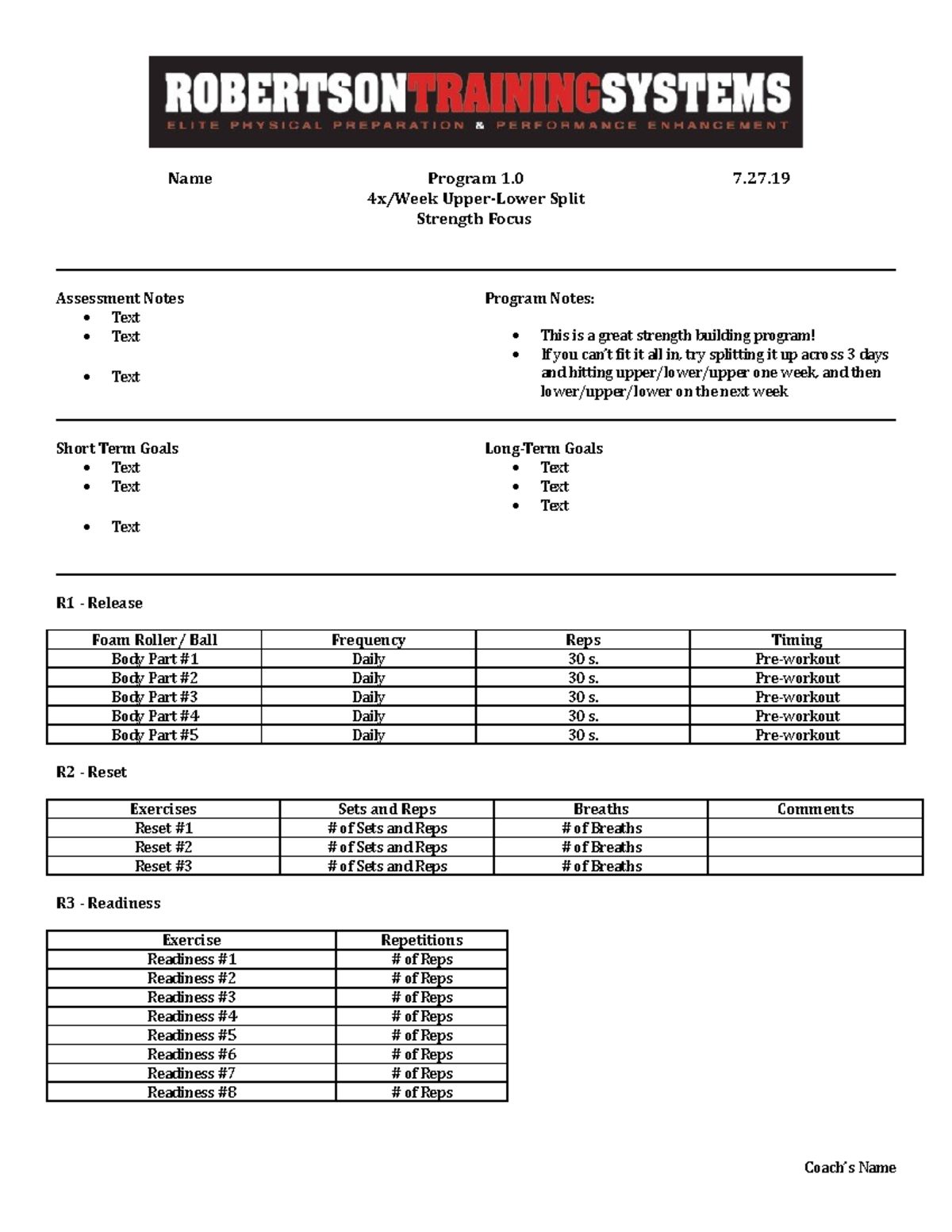 Pdfcoffee - Lecture notes 8 - 4x/Week Upper-Lower Split Strength Focus ...