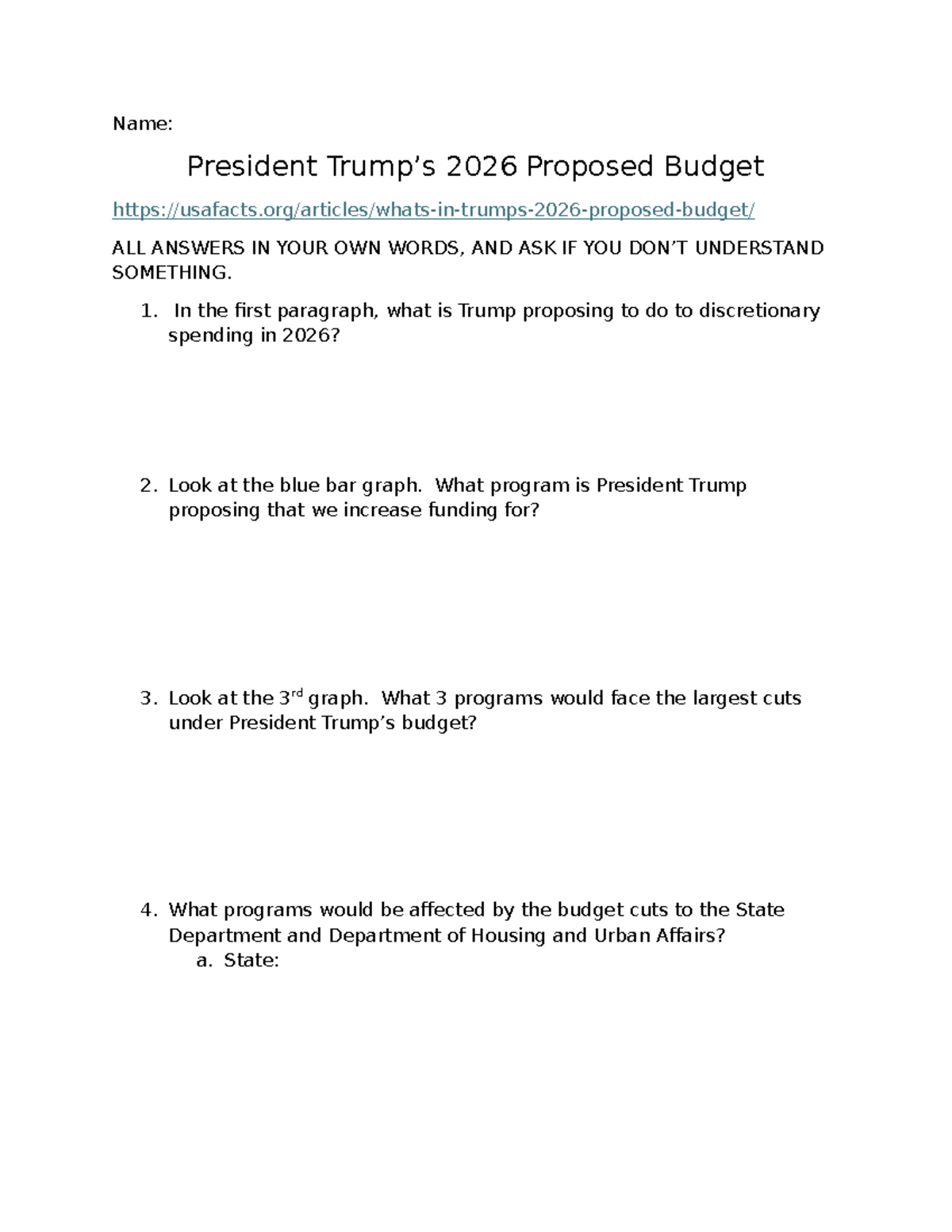 President 2026 Proposed Budget Analysis: Key Insights and Impacts - Studocu