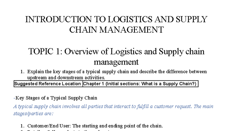 Introduction to Logistics and Supply Chain Management: Key Concepts and ...