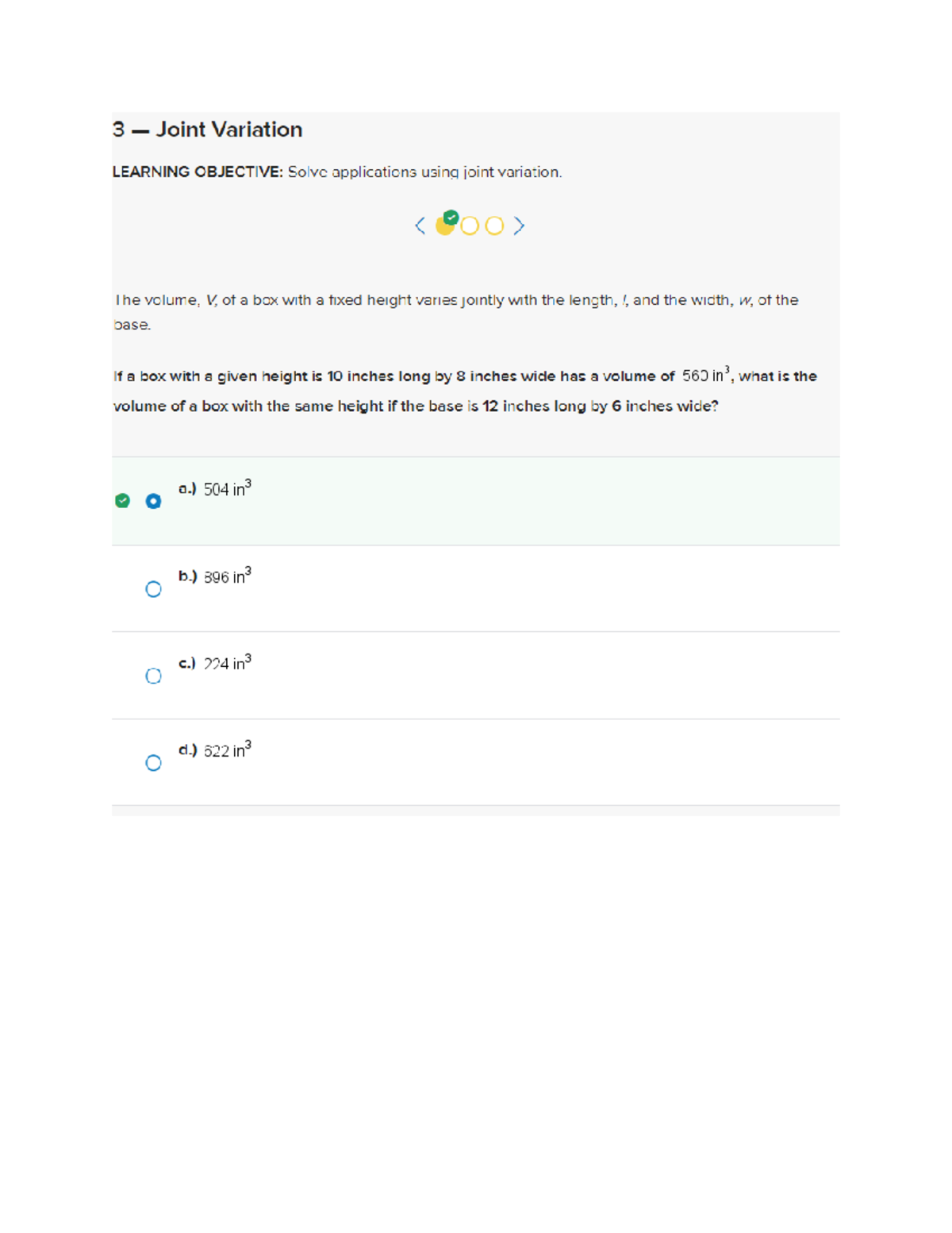 Math 101 - Quiz on Joint Variation Applications and Problems - Studeersnel