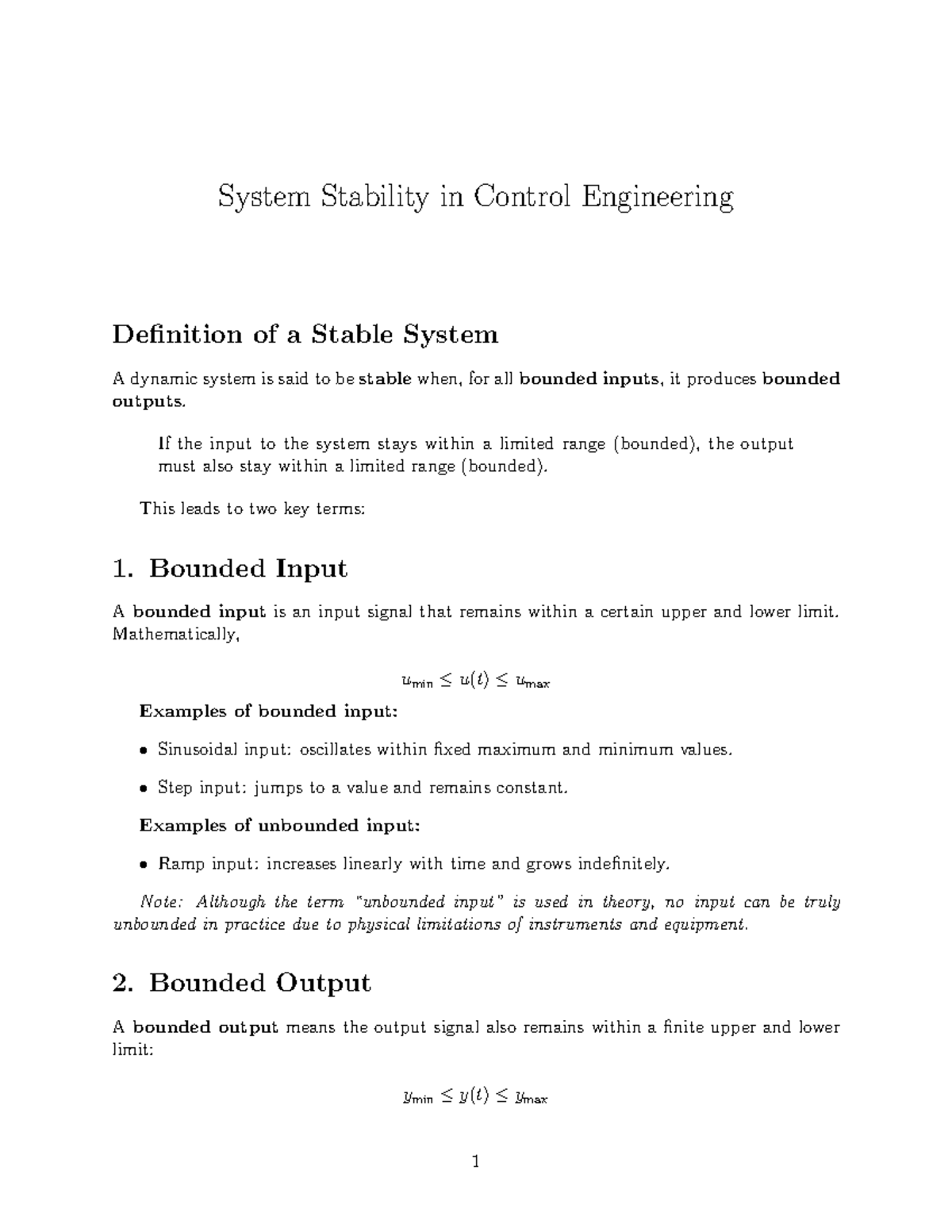 Control Engineering (CE 101) Stability - Process Control Past Questions ...