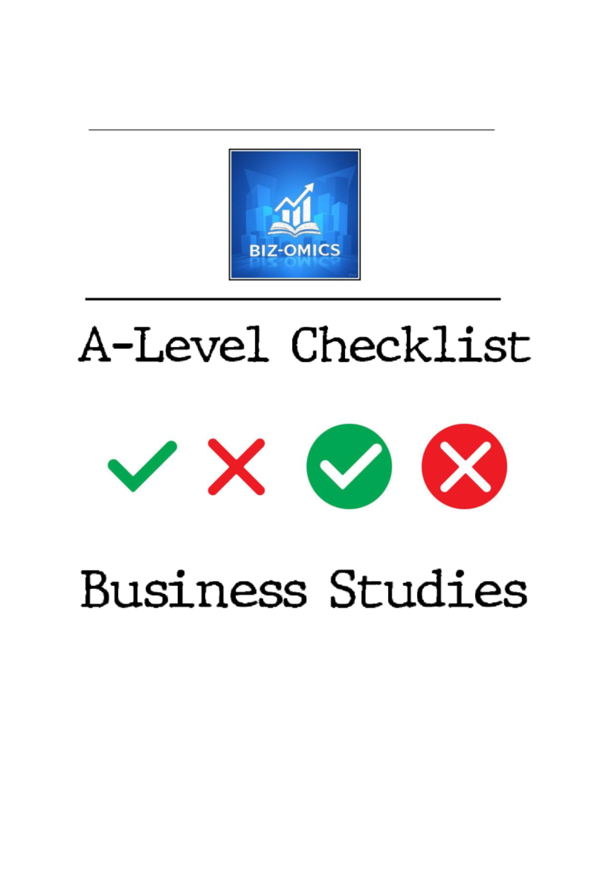 AQA A-Level Business Studies: Comprehensive Revision Checklist - Studocu