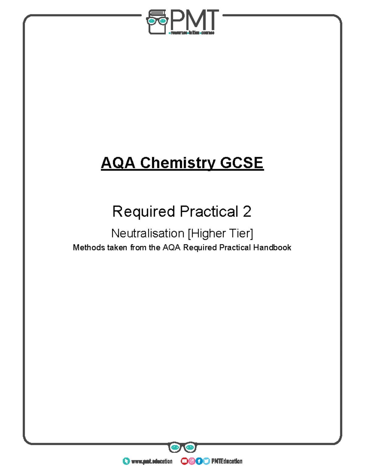 AQA Chemistry GCSE RP 3: Electrolysis Methods and Observations - Studocu