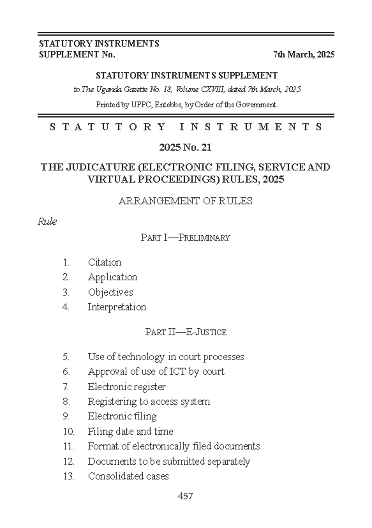 Judicature (Electronic Filing, Service & Virtual Proceedings) Rules ...