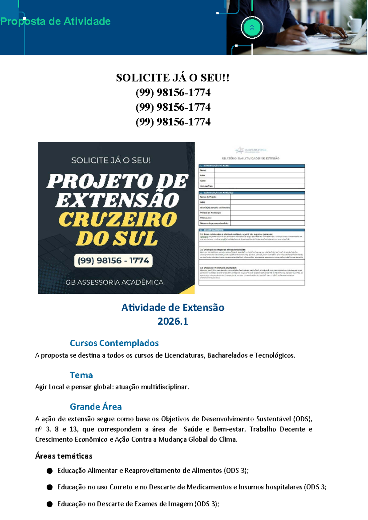 Atividade de Extensão: Integração de Competências para Transformar o Eu ...