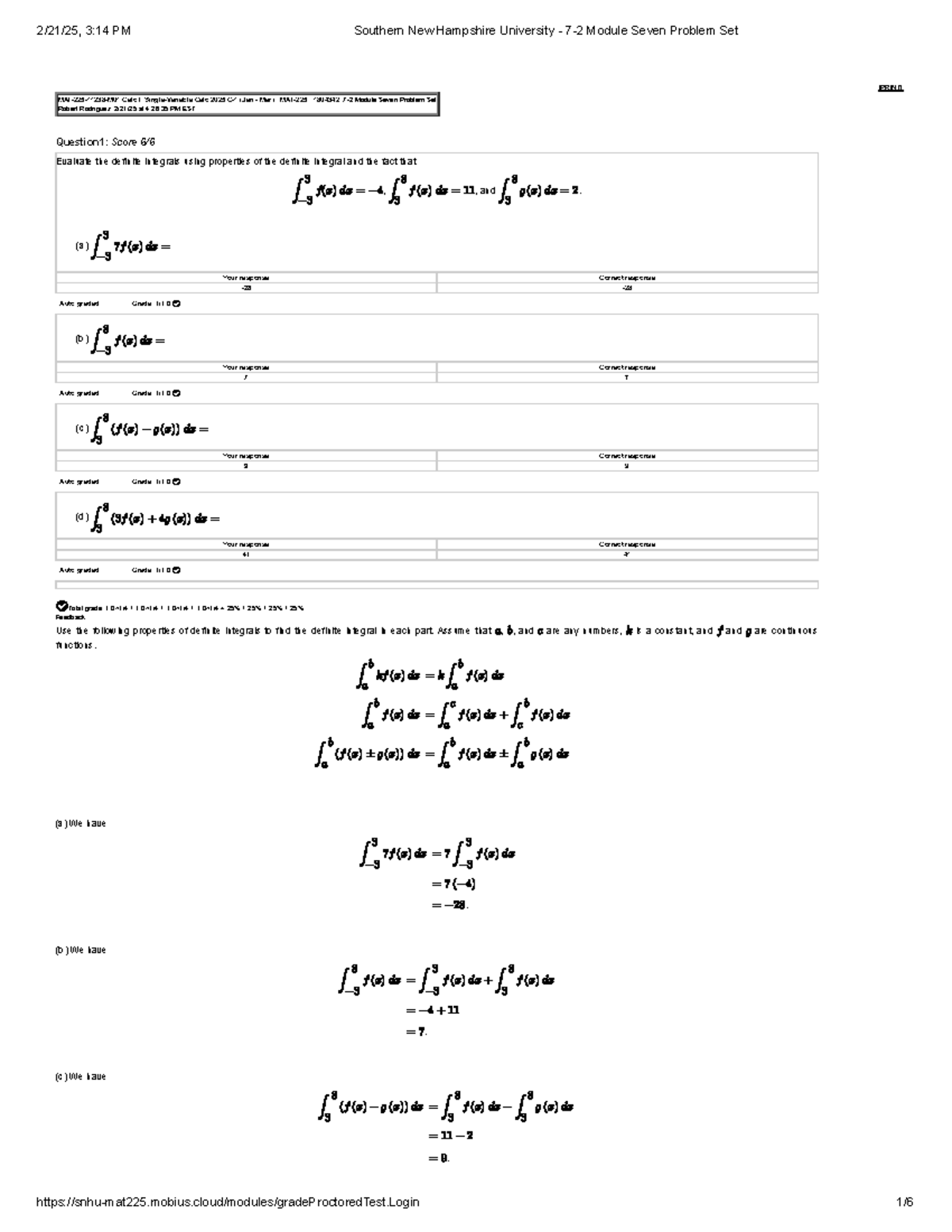 Southern New Hampshire University - 7-2 Module Seven Problem Set ...