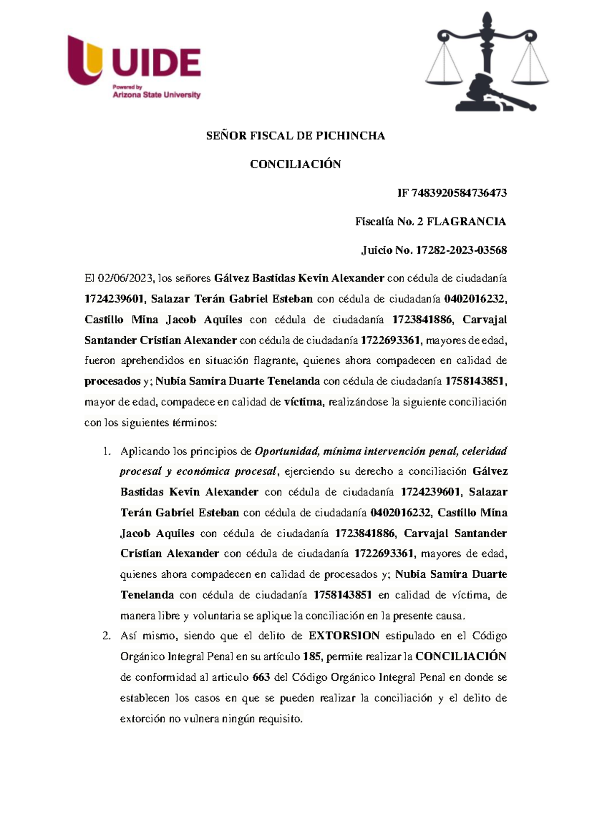 Acta de Conciliación en Juicio No. 17282 - 2023 - 03568 - Document Preview