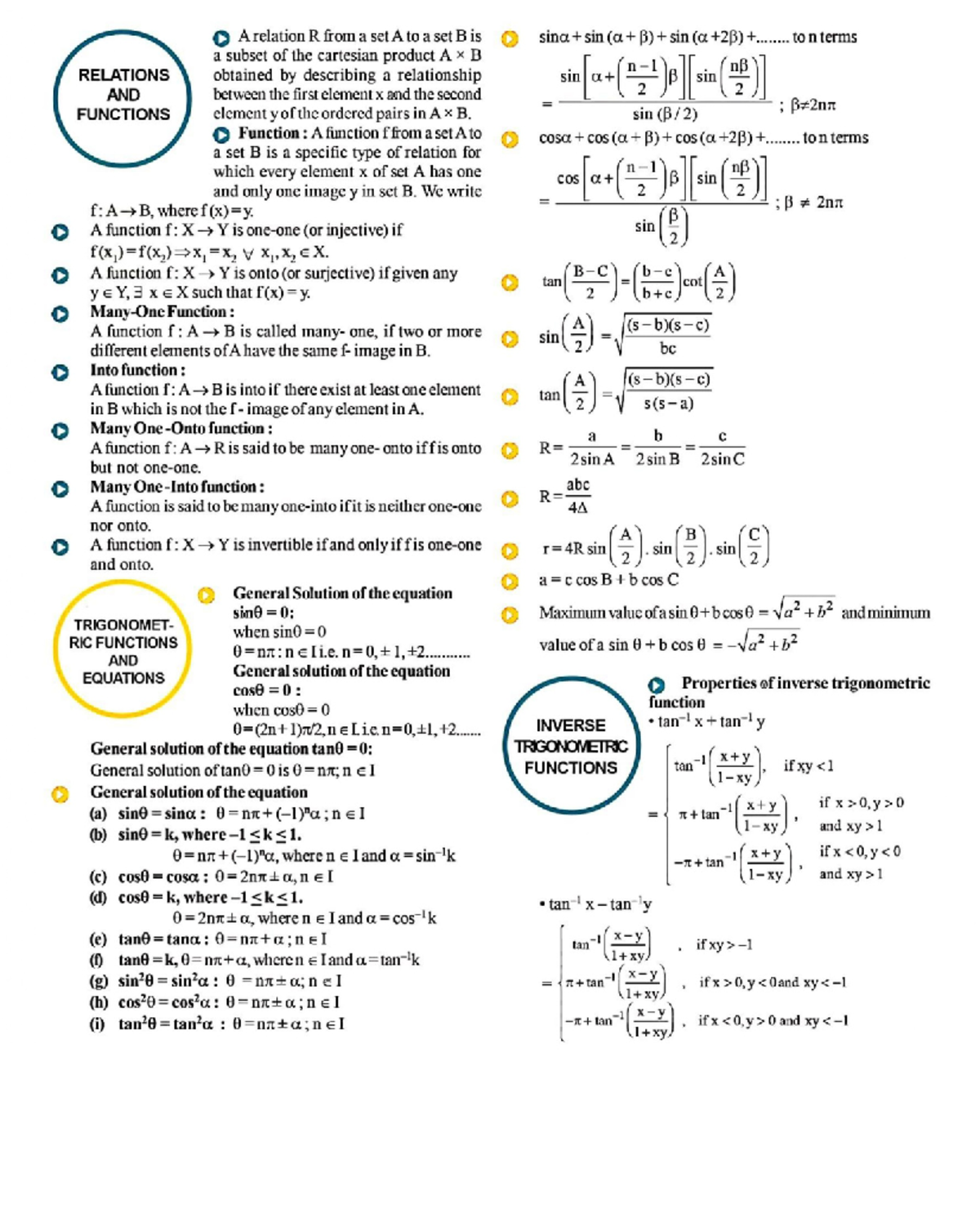 Formula Sheet-cropped-3-10 - Arelation R from a set A to a set B is to ...