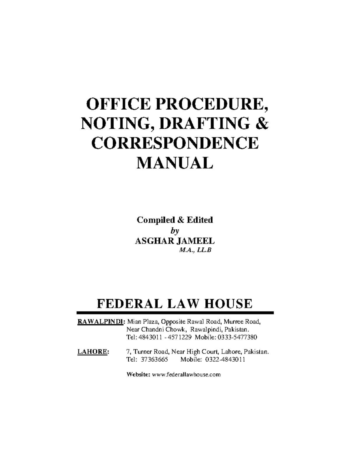 OFFICE PROCEDURE, NOTING & DRAFTING CORRESPONDENCE MANUAL - Studocu