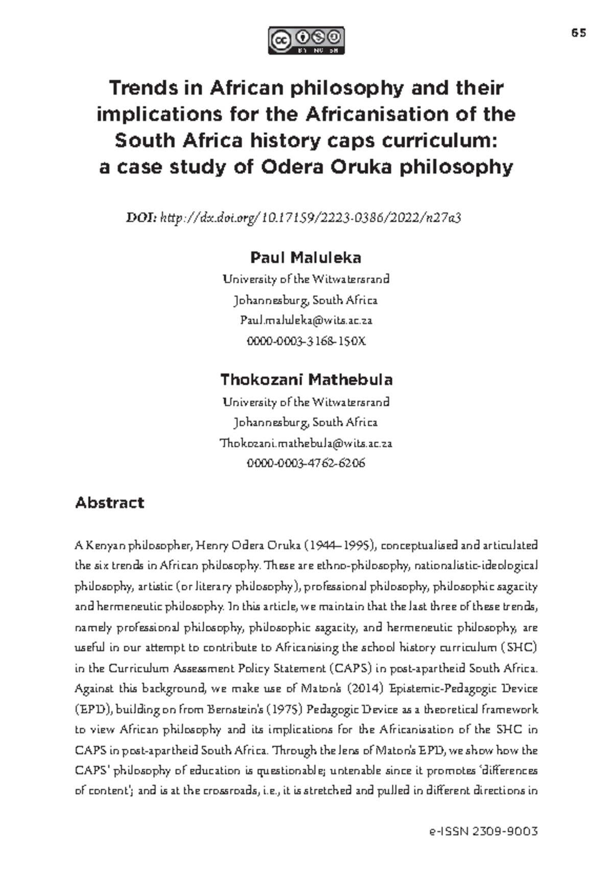 African Philosophy Trends And Their Impact On South Africa S Caps