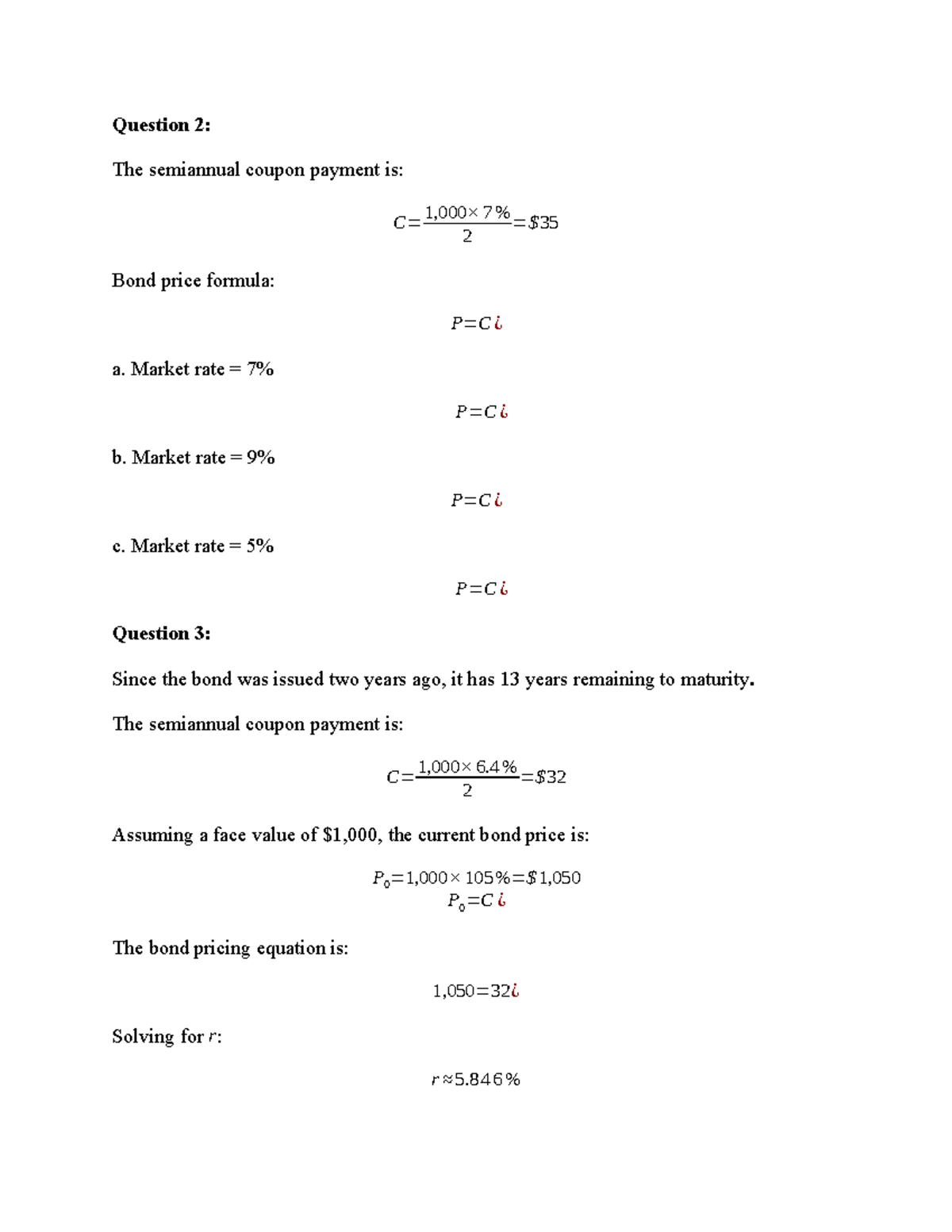 TÀI LIỆU - Bond Pricing and Coupon Payment Analysis (FIN 101) - Studocu