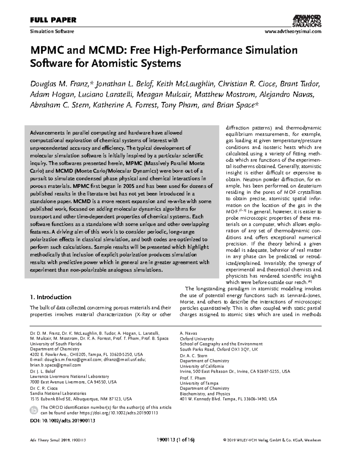 Study mats - FULL PAPER Simulation Software advtheorysimul MPMC and ...