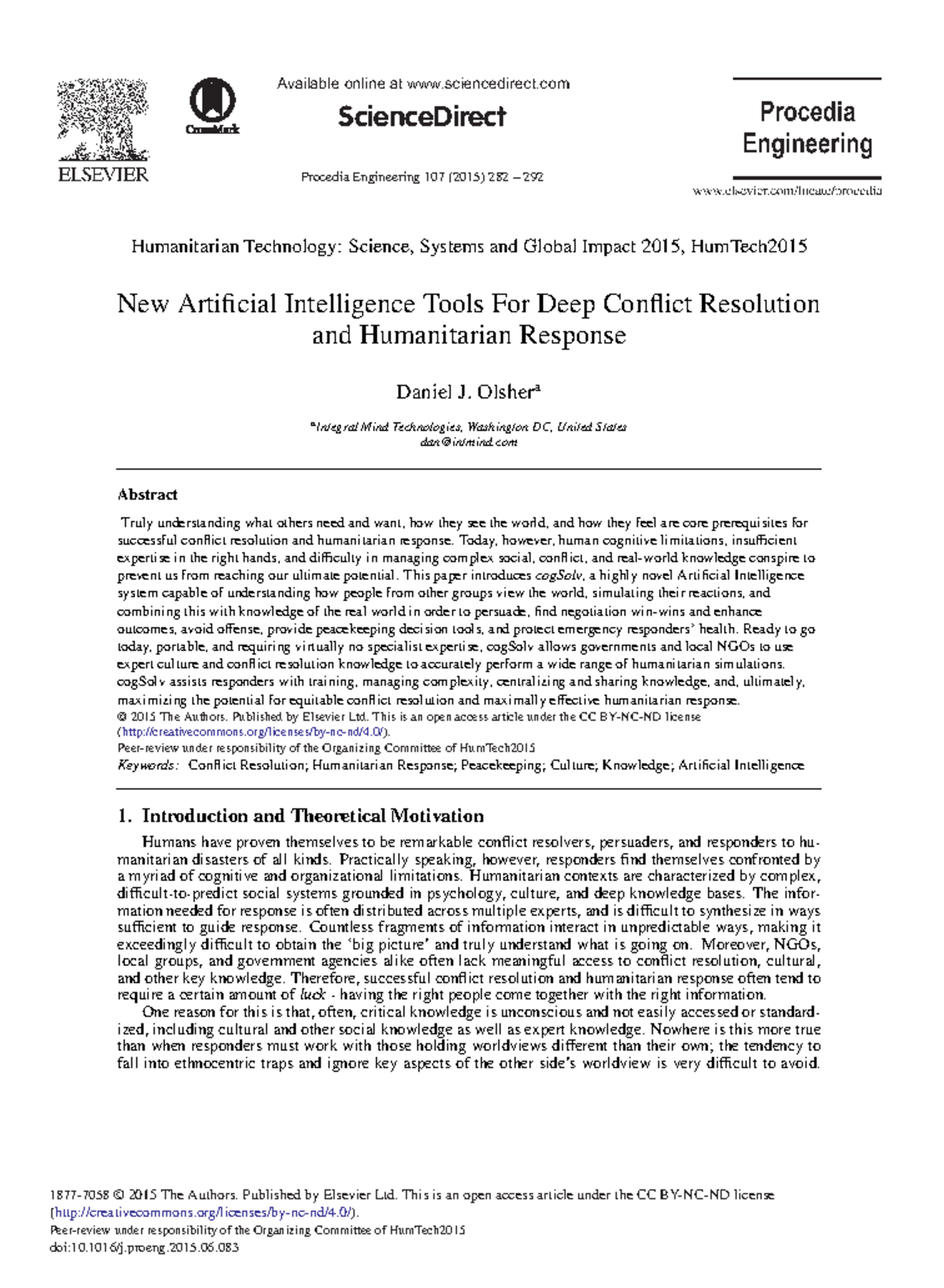 New AI Applications for Conflict Resolution and Humanitarian Response ...