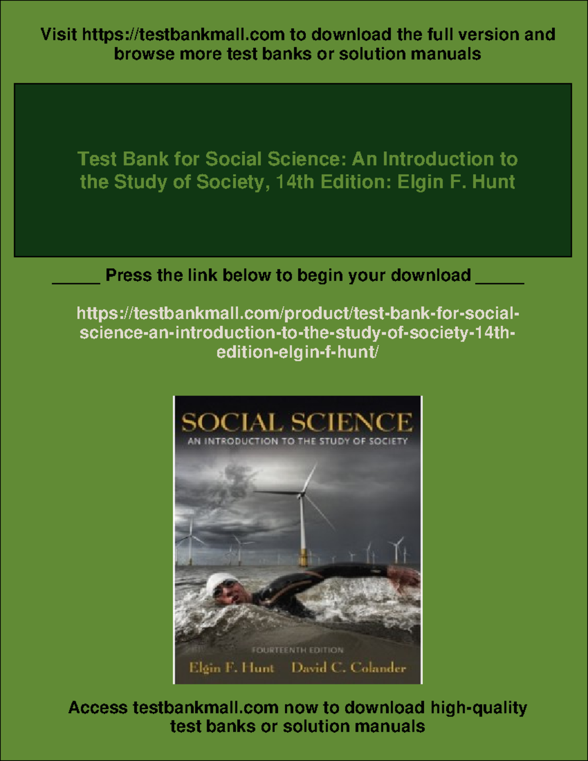 Test Bank for Social Science: An Introduction to Society, 14th Ed ...