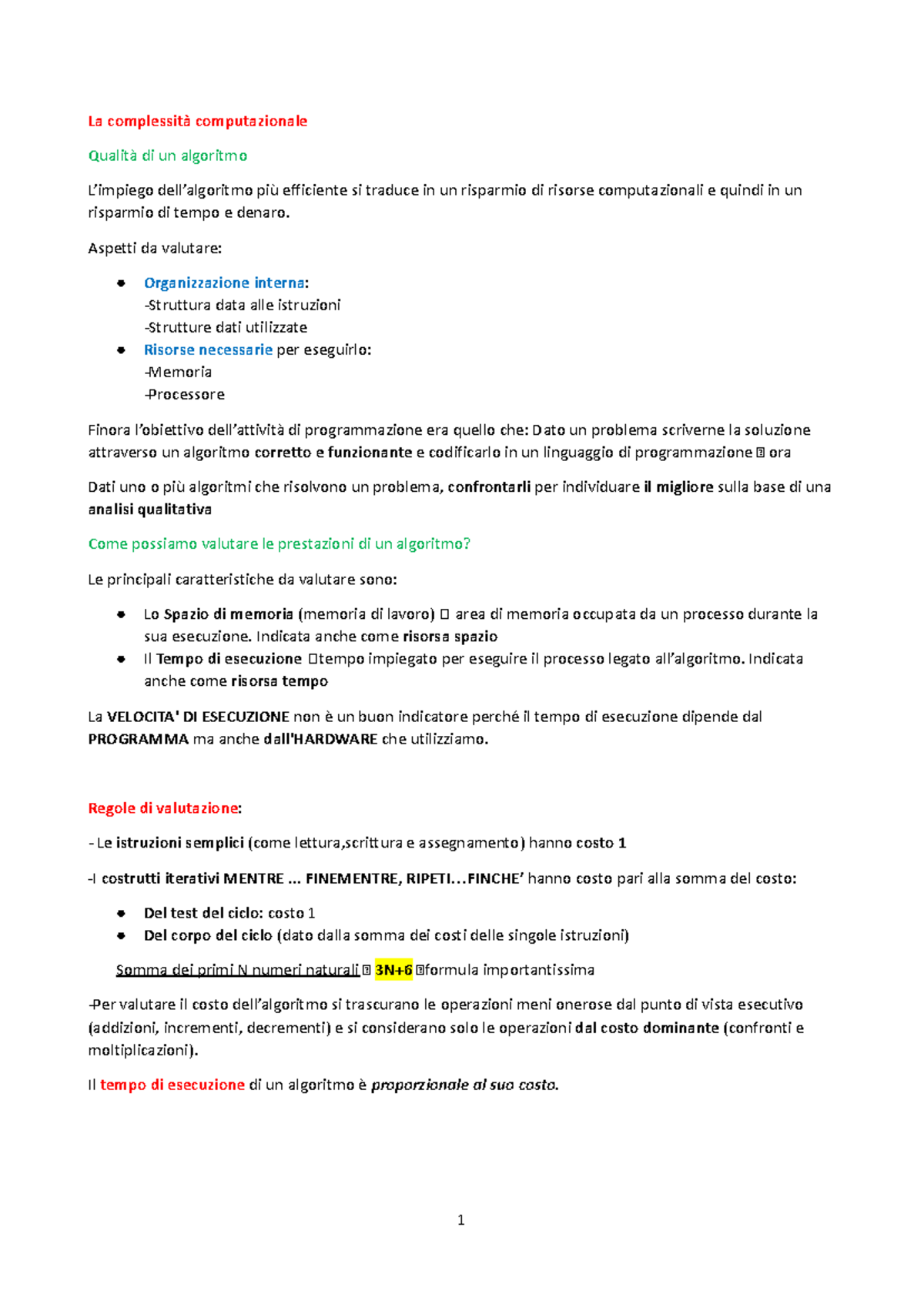 La complessità computazionale - La complessità computazionale Qualità ...