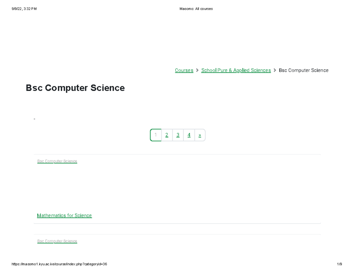 Bsc Computer Science Course Overview - All Subjects Summary - Studocu