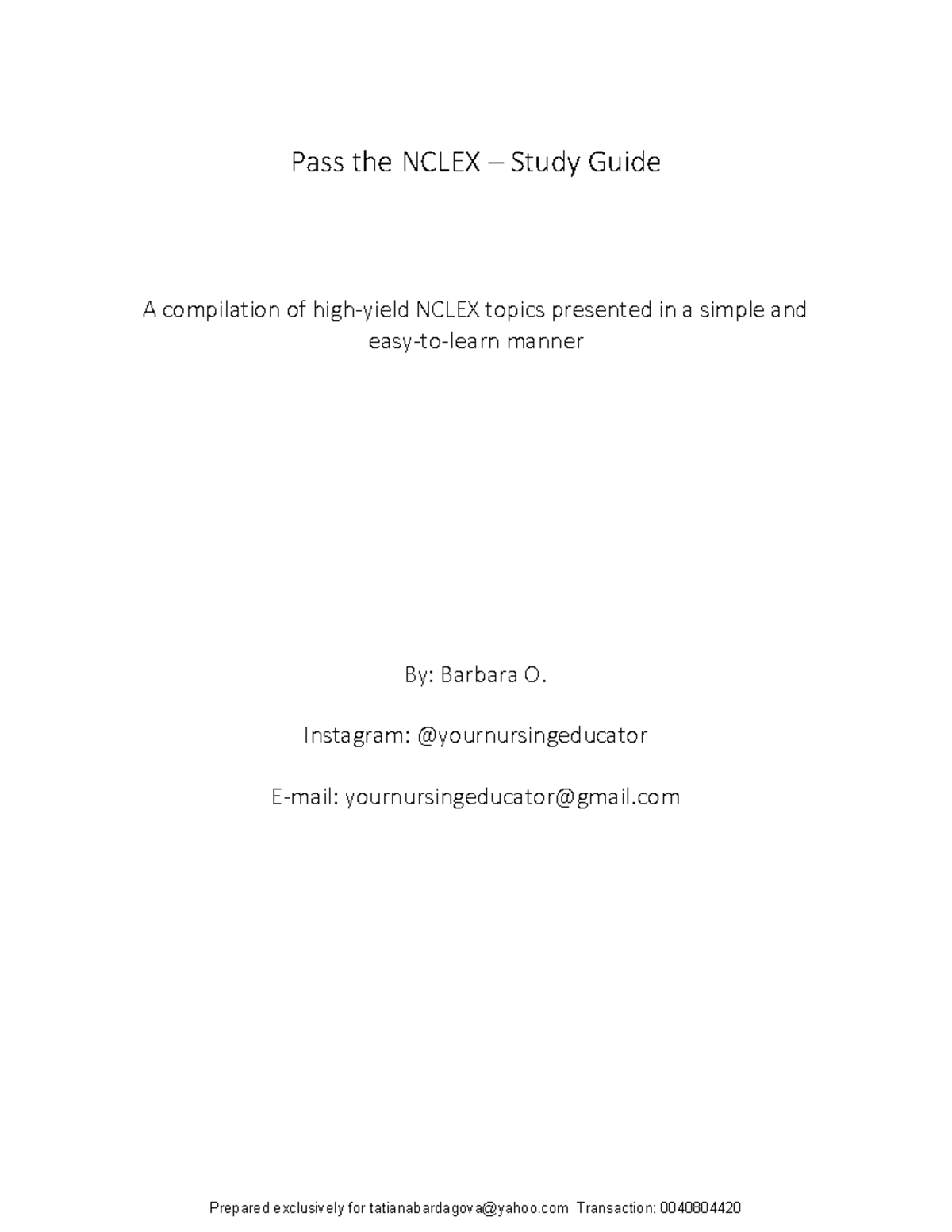 NCLEX Study Guide: Comprehensive Review for Success - Studocu