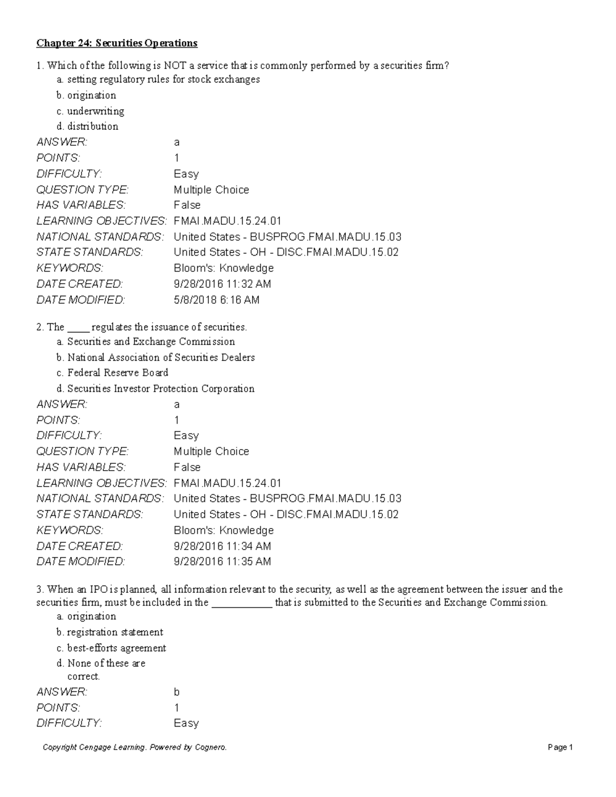 Chapter 24: Securities Operations - Key Concepts and Quiz Questions ...