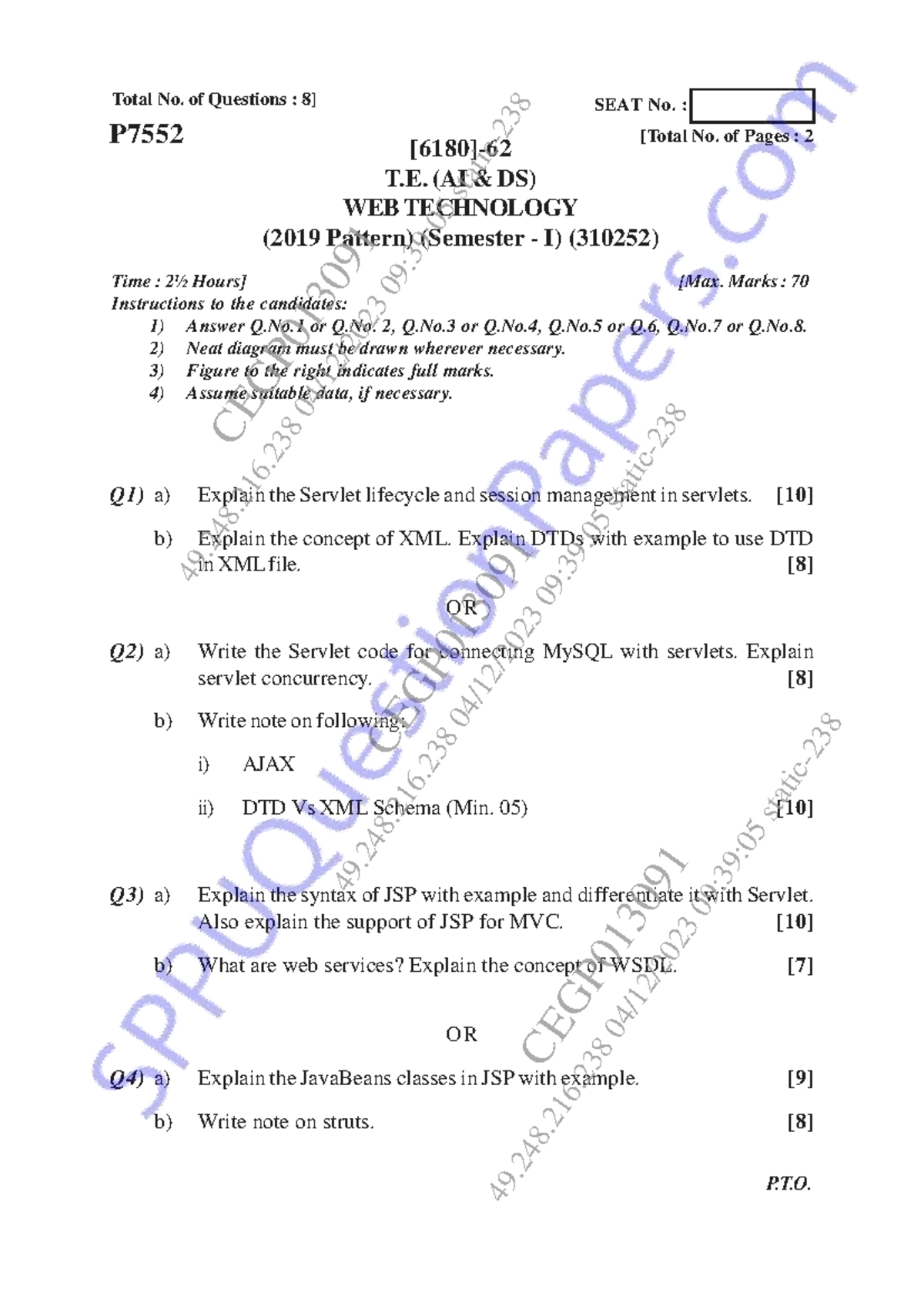 Web Technology (310252) Midterm Exam Notes - AI & DS Sem 5 - Studocu