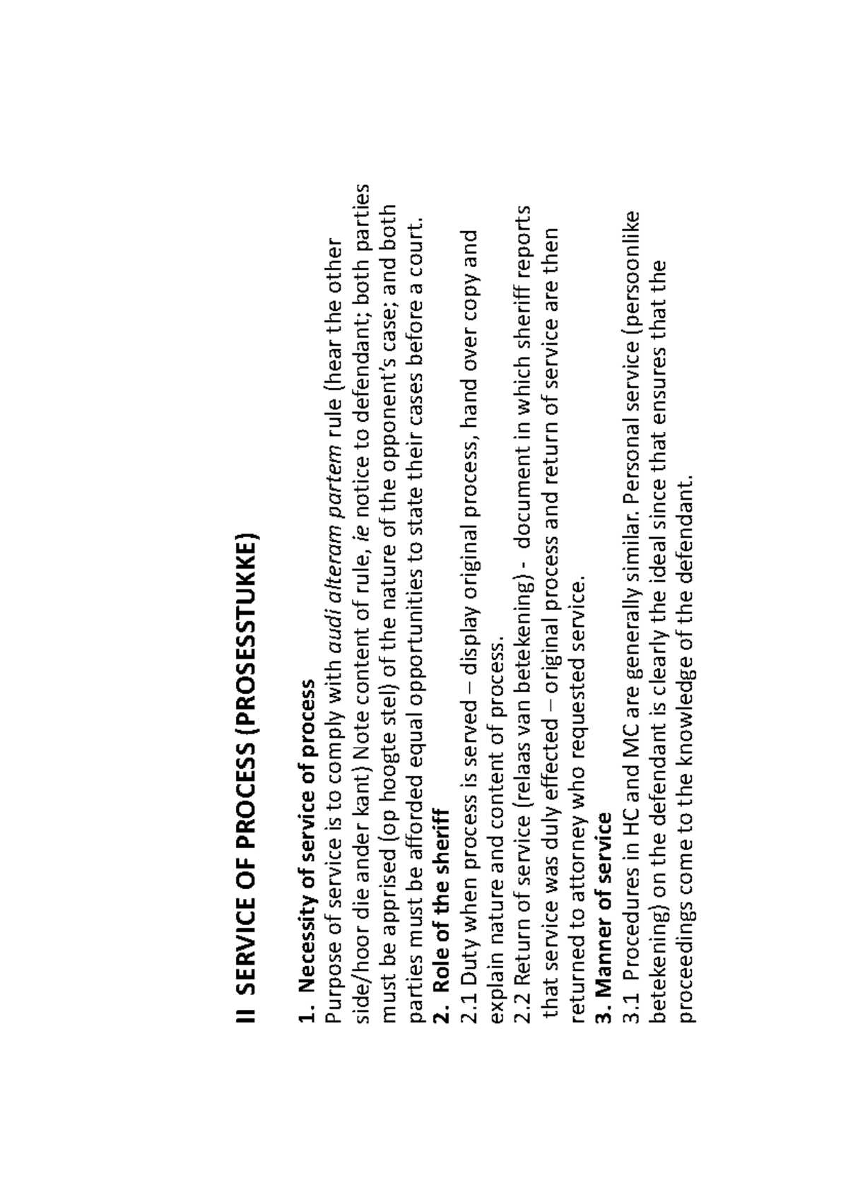 Service - Notes for civil procedure - II SERVICE OF PROCESS ...
