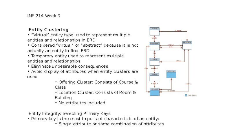 INF 214 Week 9 Summary: Entity Clustering & Primary Key Guidelines ...