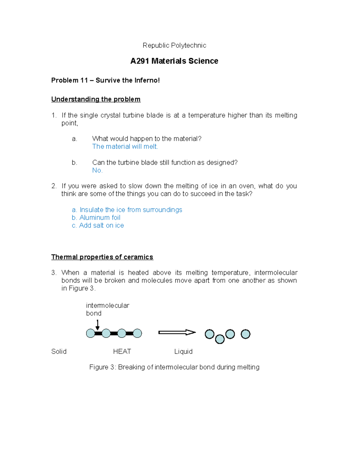 AY 2022 Sem 1 A291 Materials Science Problem 11 Solutions - Studocu
