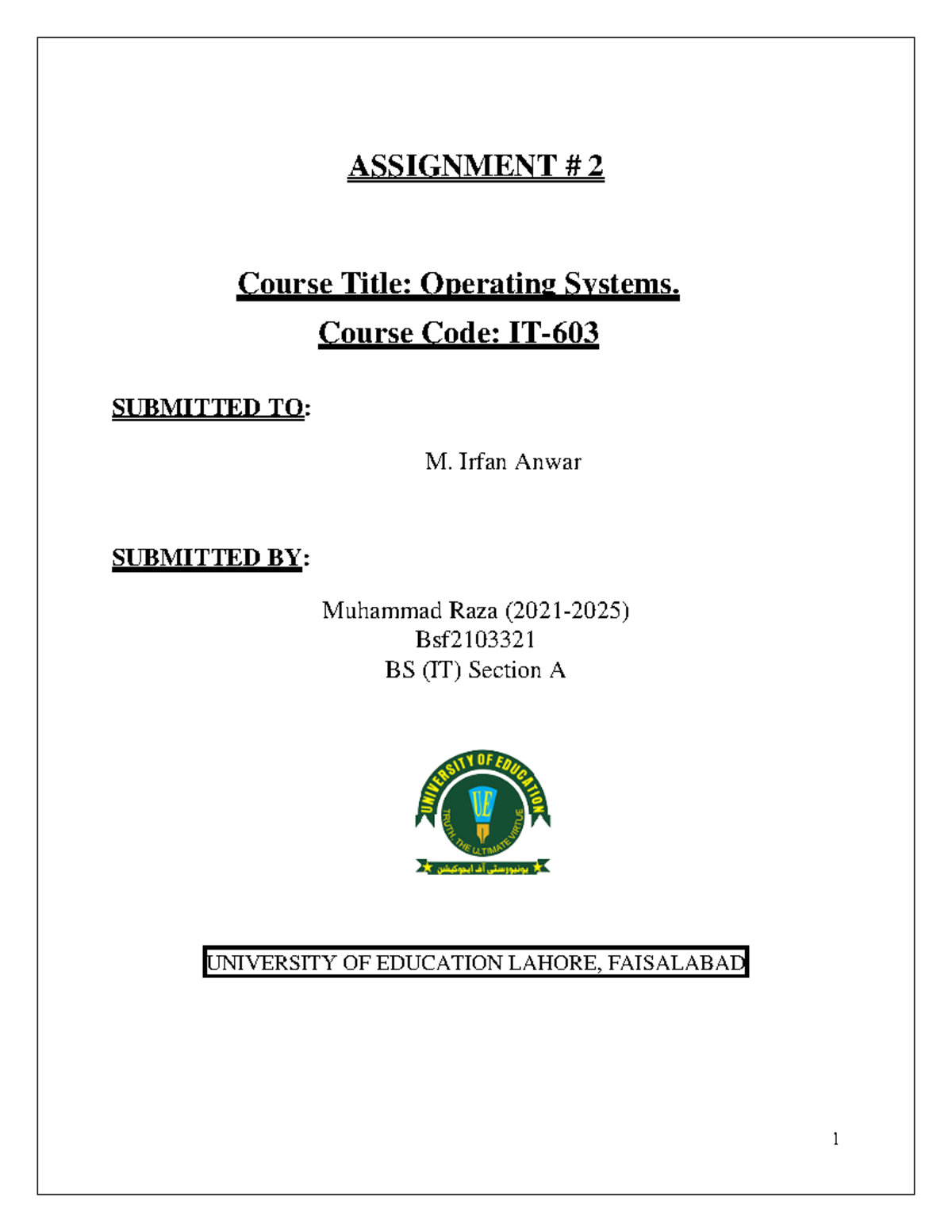 Assignment #2: Multicore Programming in Operating Systems (IT-) - Studocu