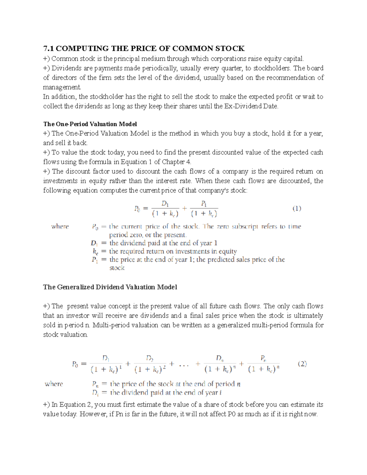 Summary of Chapter 7: Valuation Models in Commercial Banking - Studocu