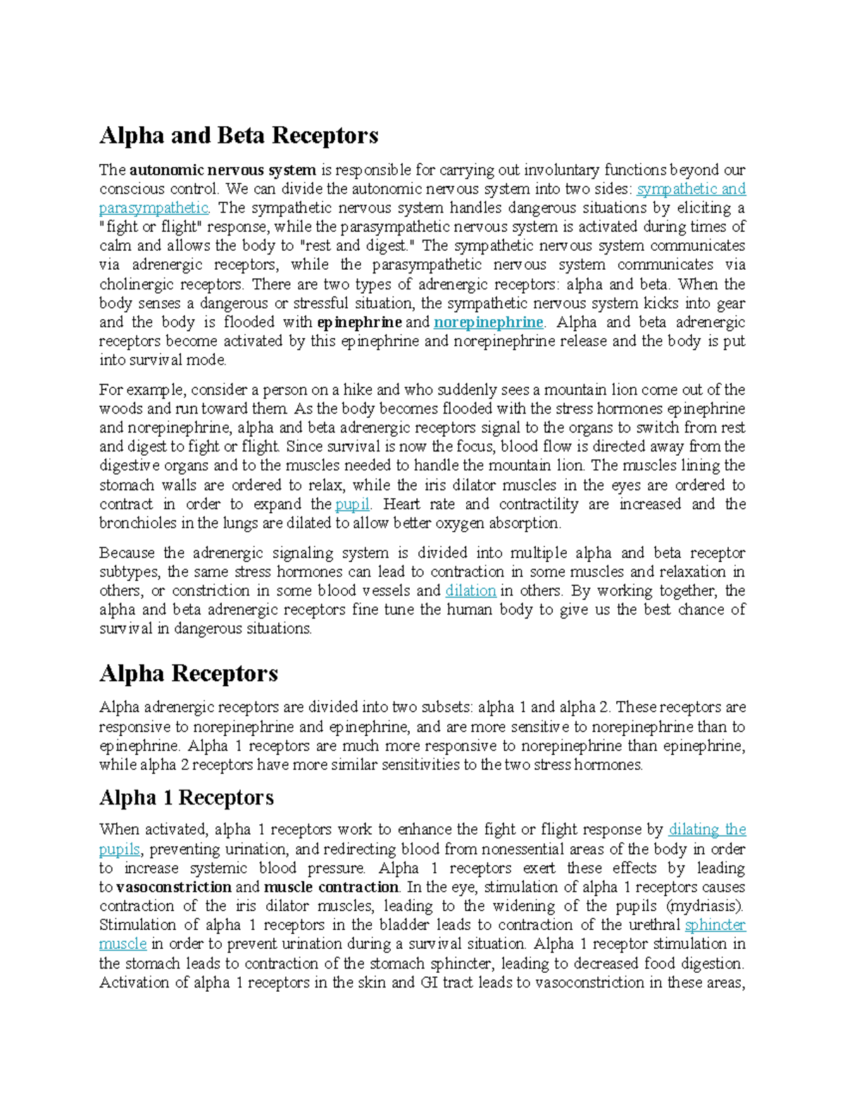 Alpha and Beta Receptors: Understanding the Autonomic Nervous System ...