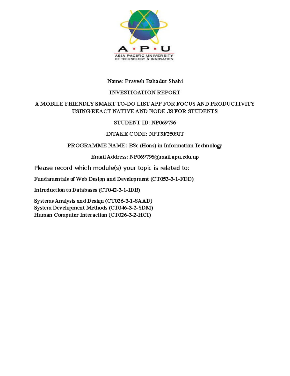 PPF: Smart List App for Student Productivity Using React Native & Node ...