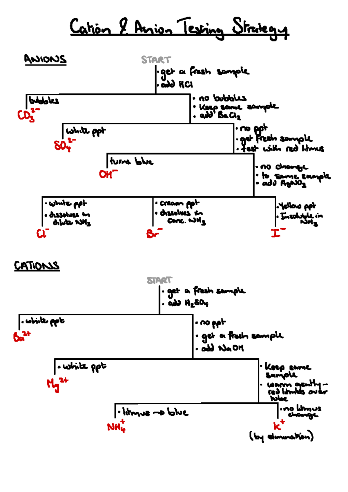 AQA Required Practical 4: Logical Order of Cation & Anion Tests - Studocu