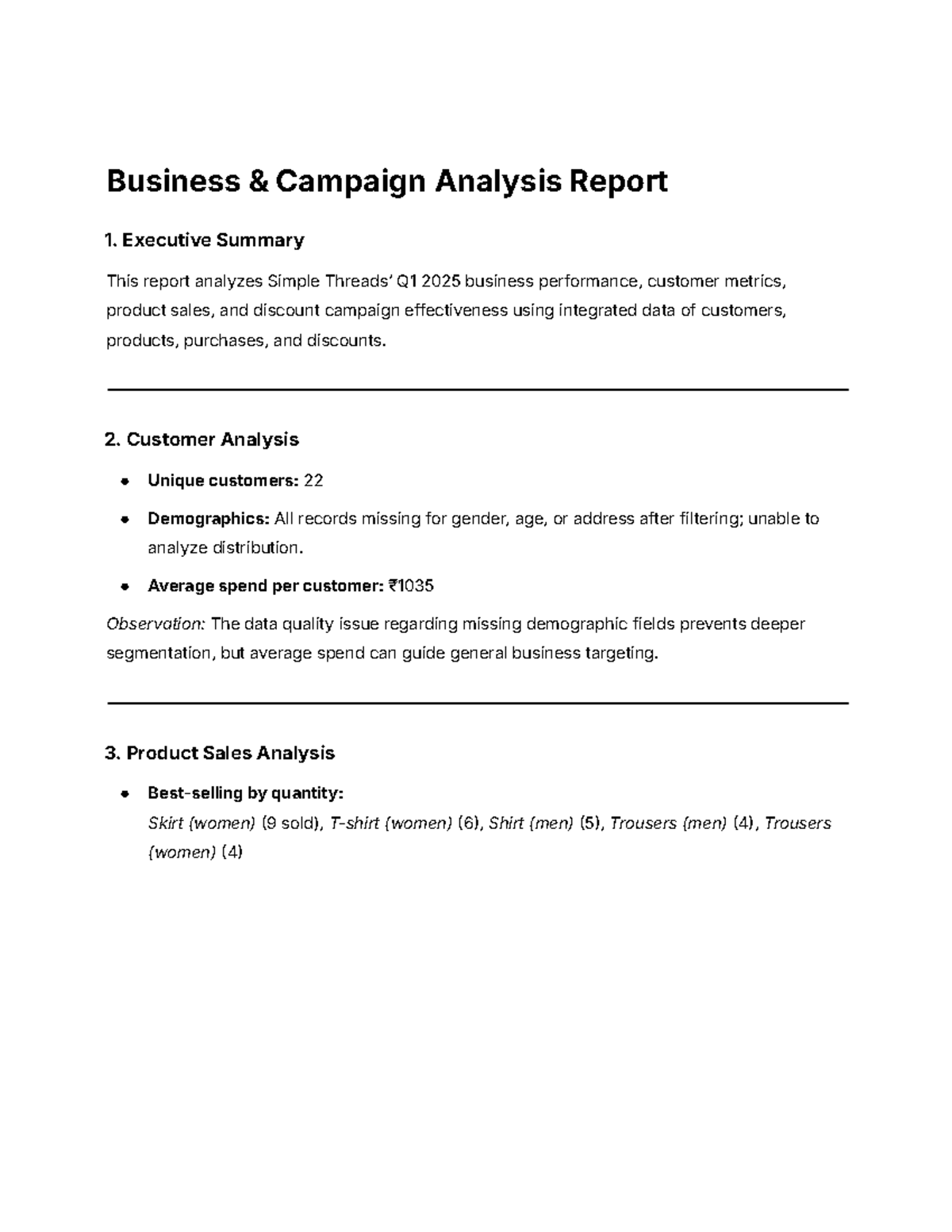 BDA Capstone: Business Campaign Analysis Report - Studocu
