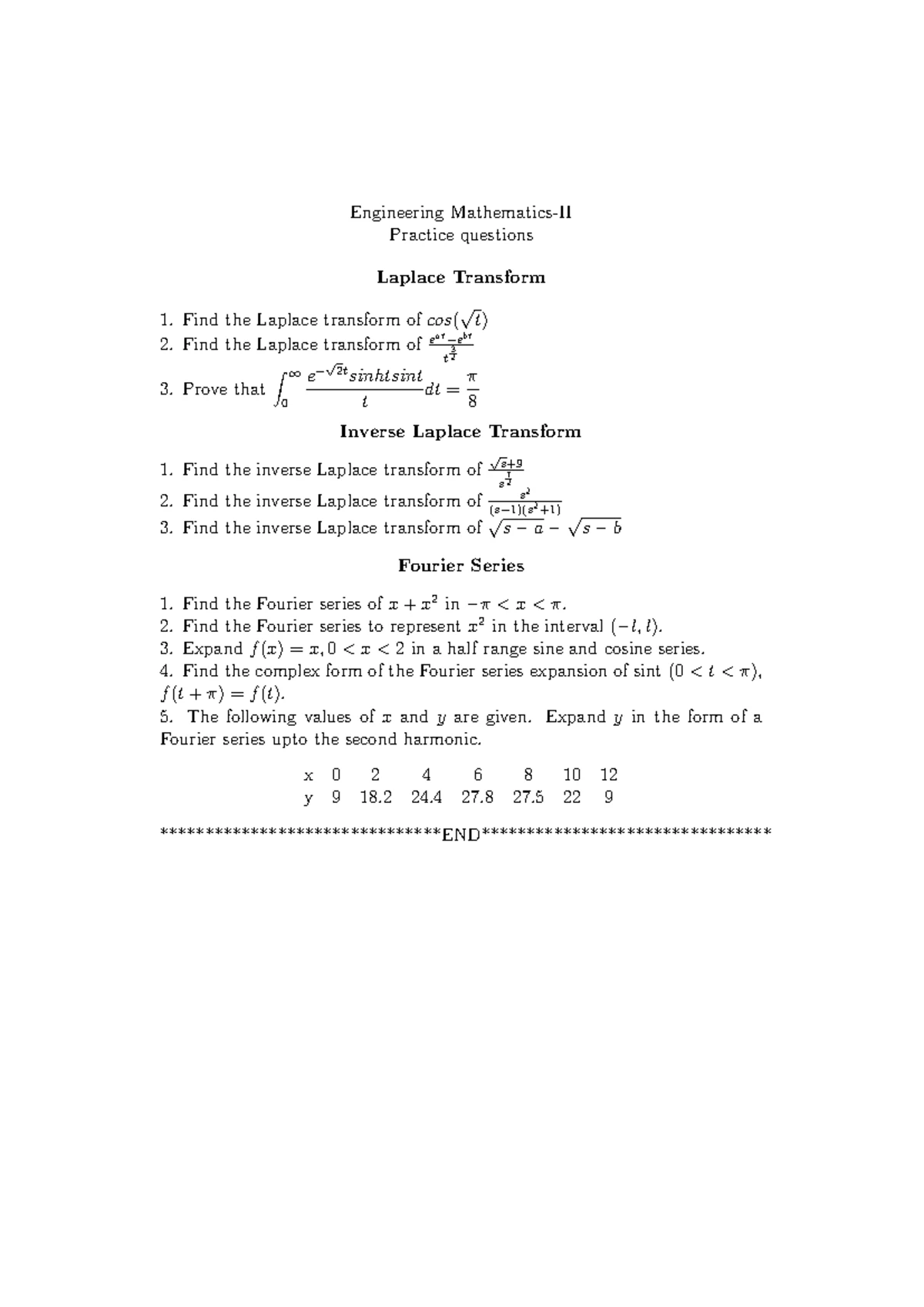MA151 ESA QP - Math Question Paper - Diploma Engineering Mathematics –I ...