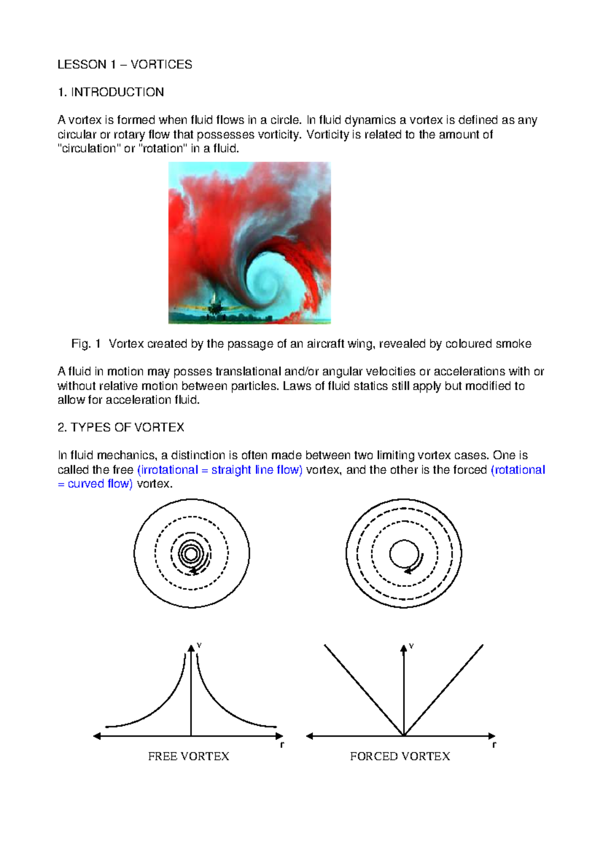 Chapter 6 - Vortices: Simplified Lecture Notes on Fluid Dynamics - Studocu