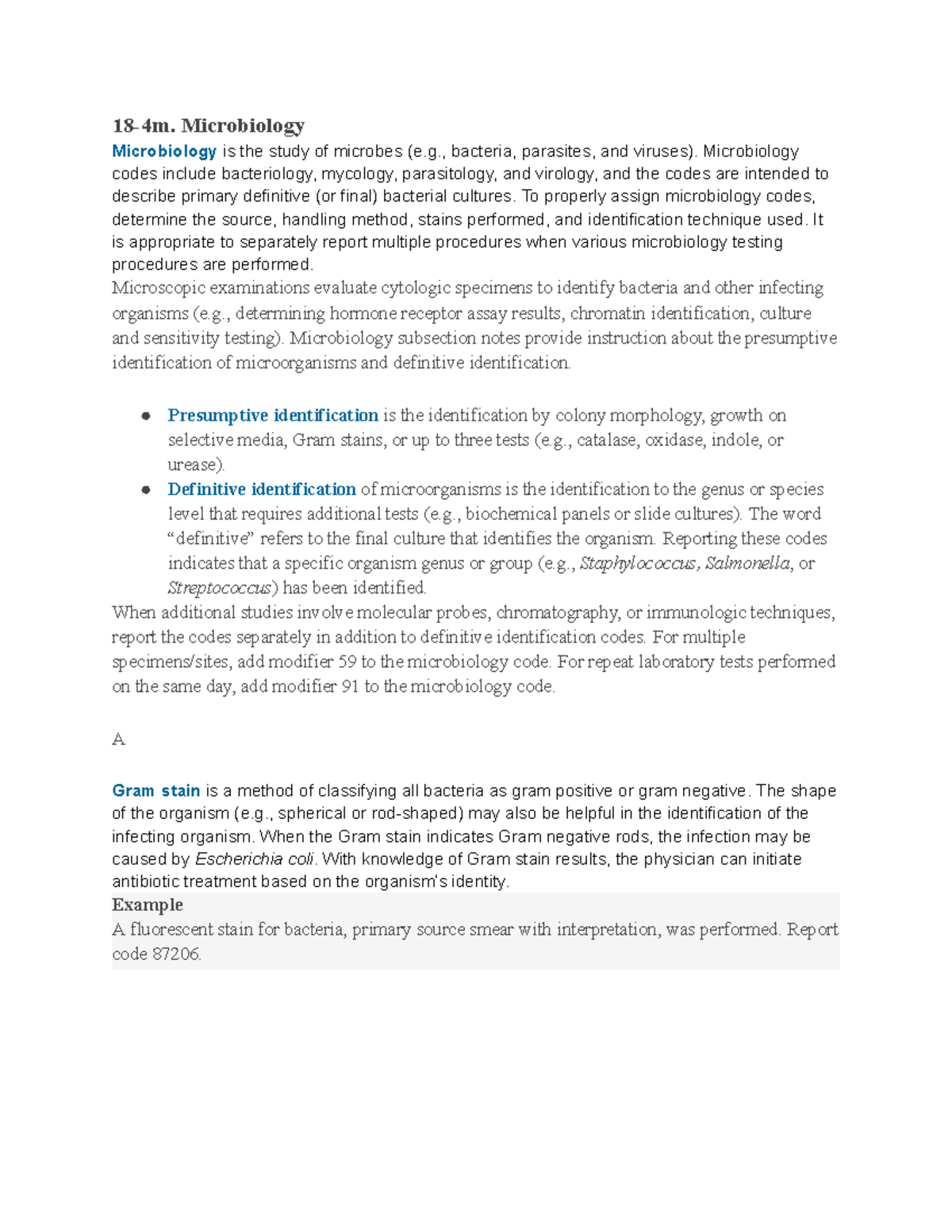 Microbiology Study Techniques & Coding Guidelines (18-4m) - Studocu