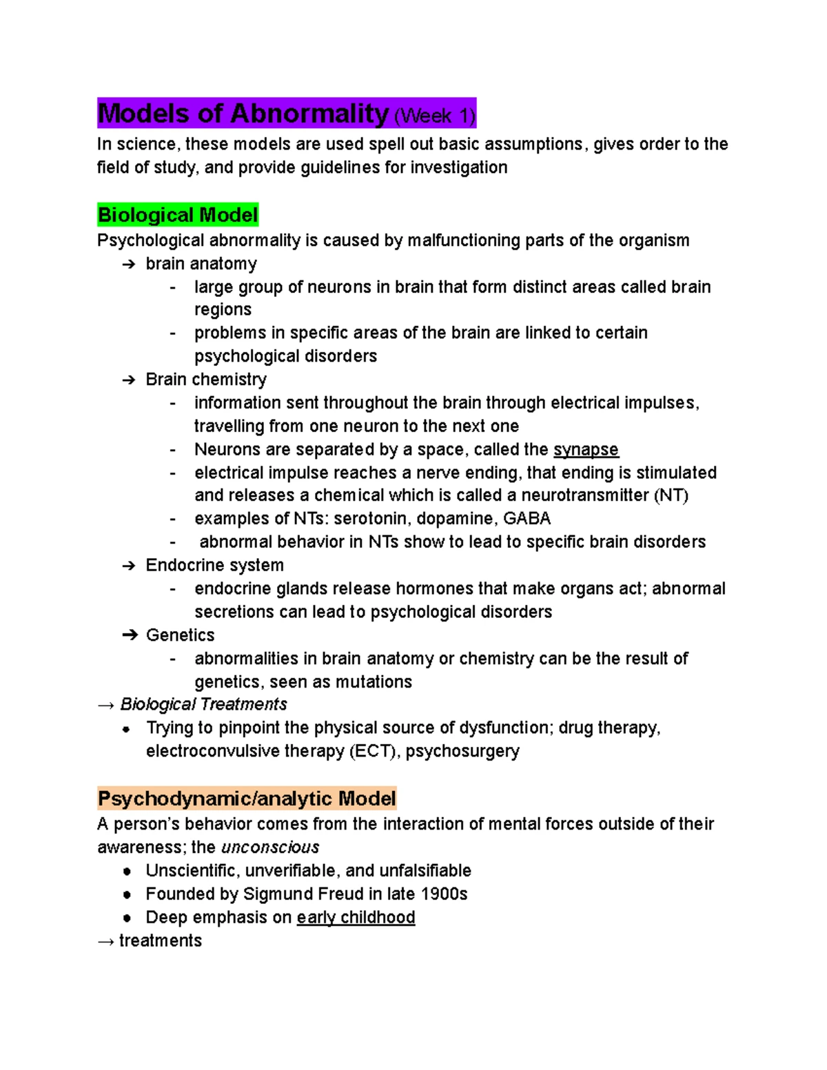 Comprehensive Overview of Abnormal Psychology: Models & Treatments ...