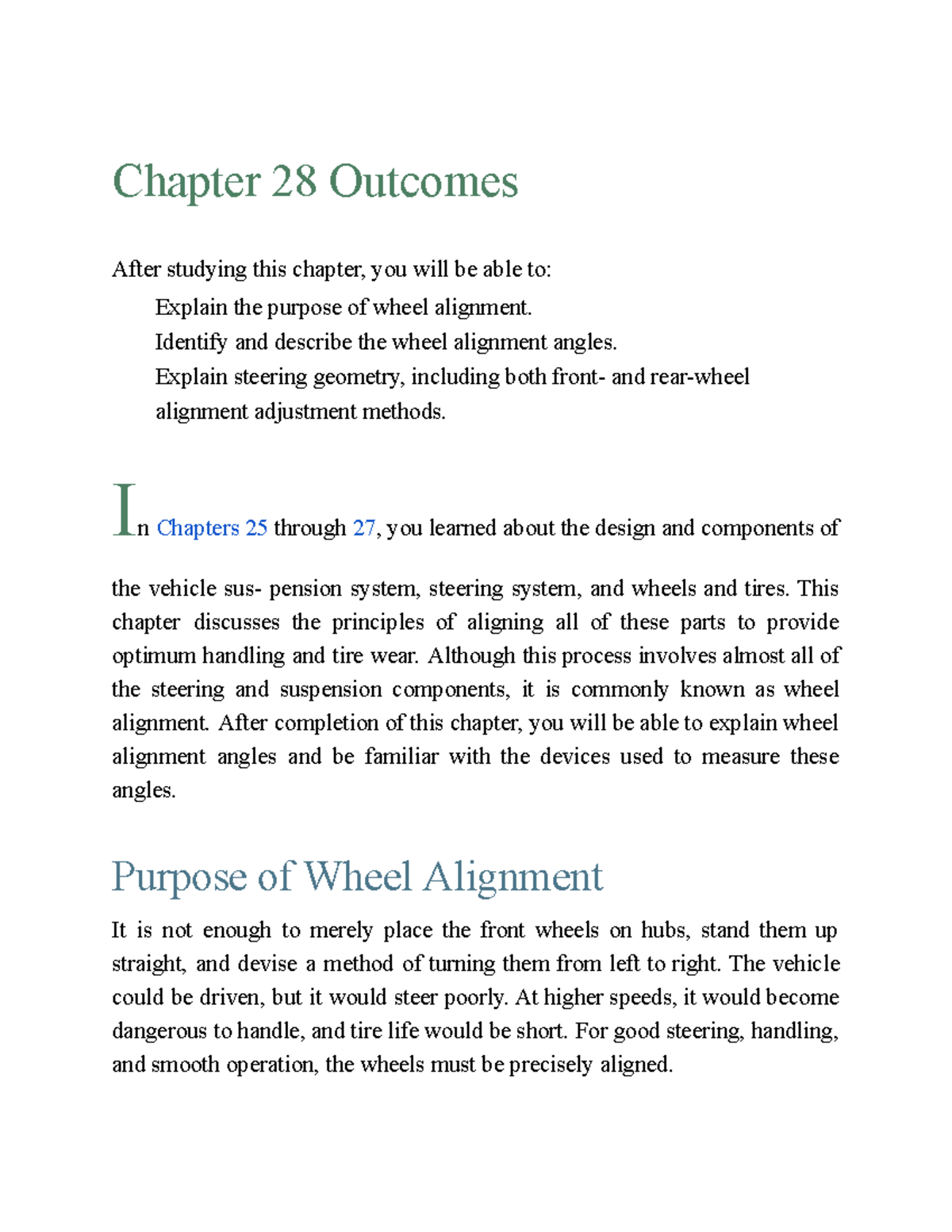 Chapter 28 Wheel Alignment: Understanding Angles and Geometry - Studocu