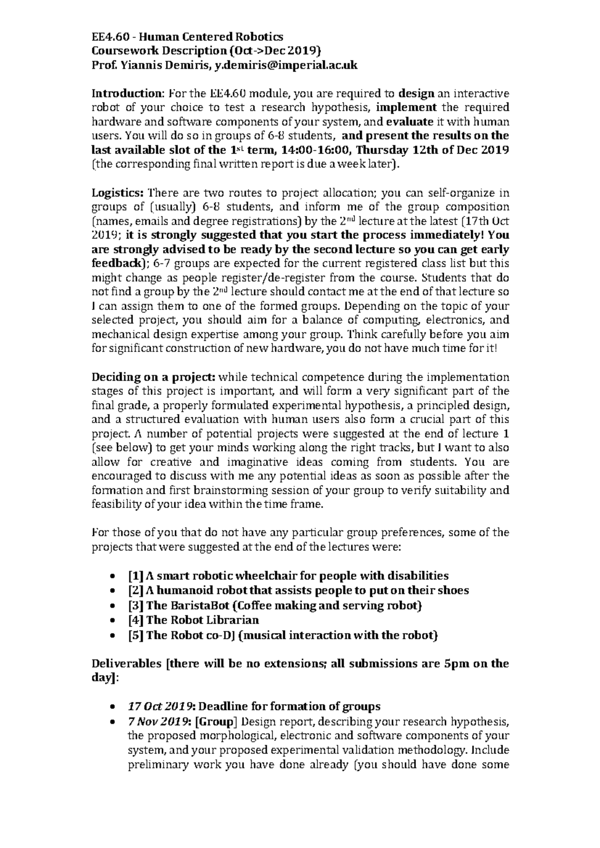 EE4 - Coursework for 3rd Year EEE module at Imperial - Human-Centered ...