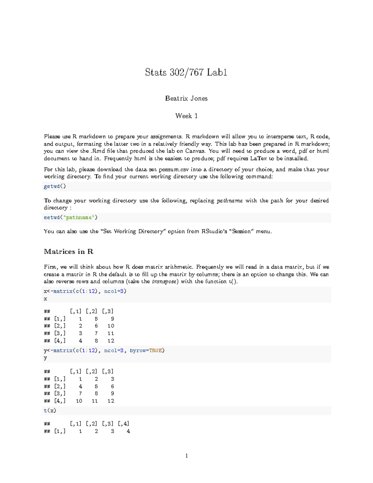 Lab1 - Stats302: R Markdown for Matrix Operations and Visualizations ...