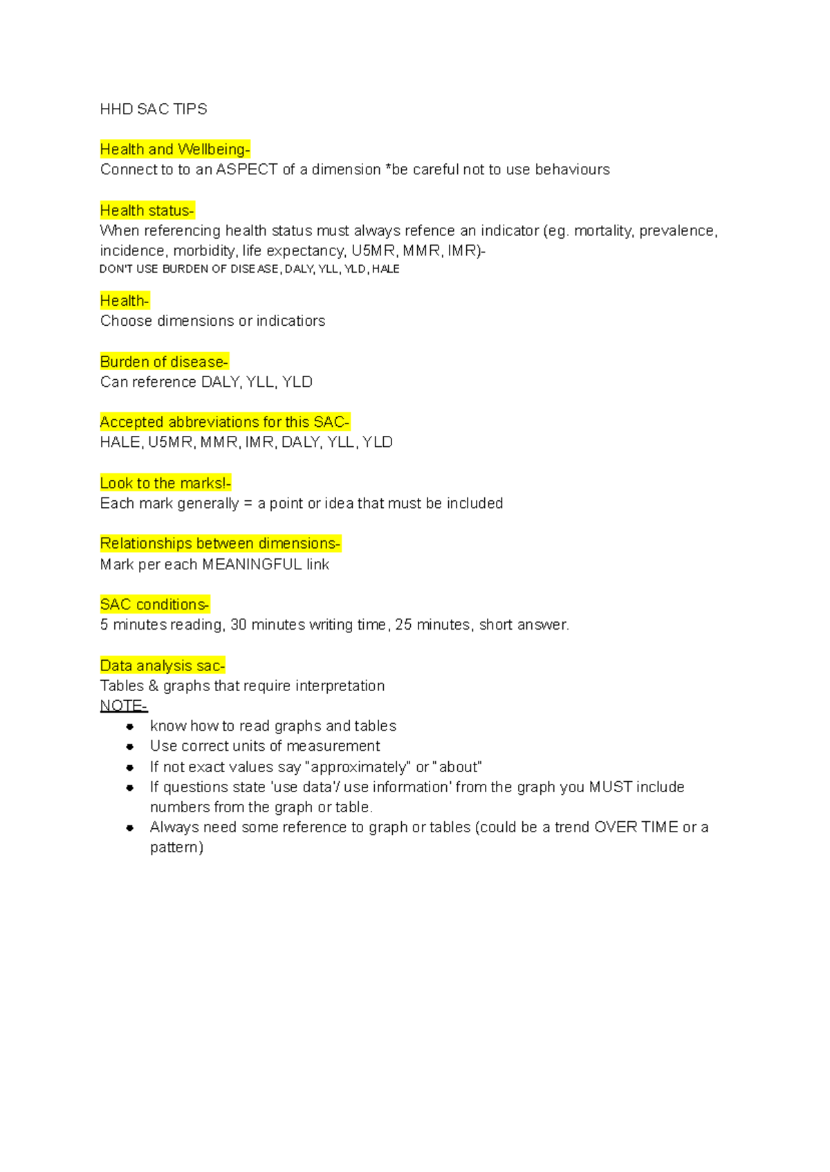HHD SAC TIPS: Essential Guidelines for Health and Wellbeing Assessment ...