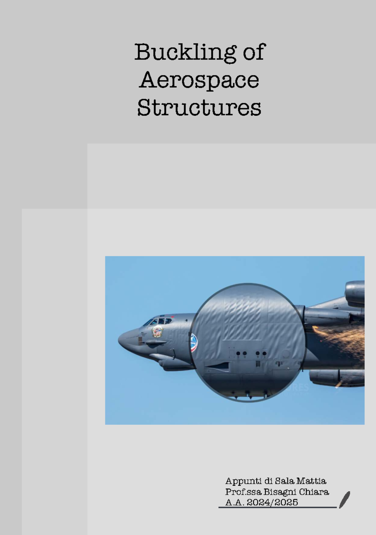 Buckling of Aerospace Structures - Notes for A.A. 2024 - Studocu
