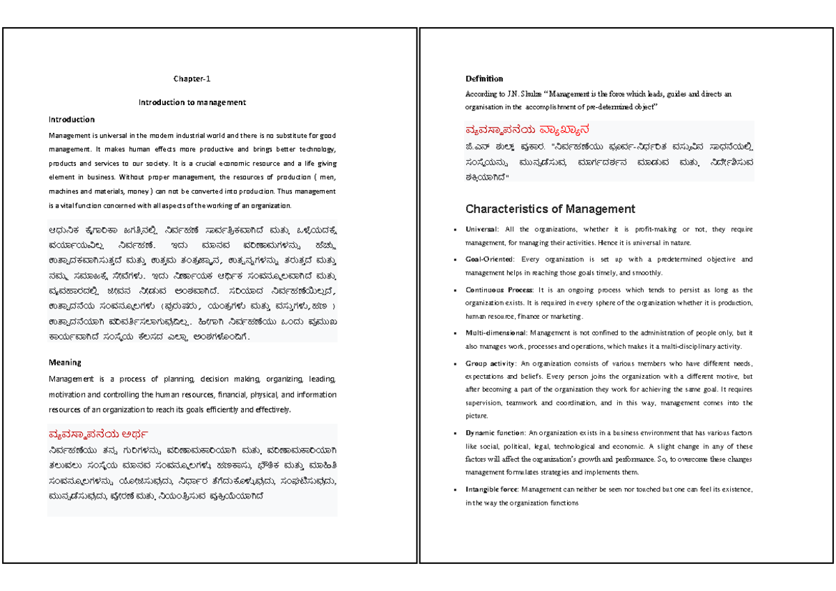 MGT 101: Introduction to Management Concepts and Principles - Studocu