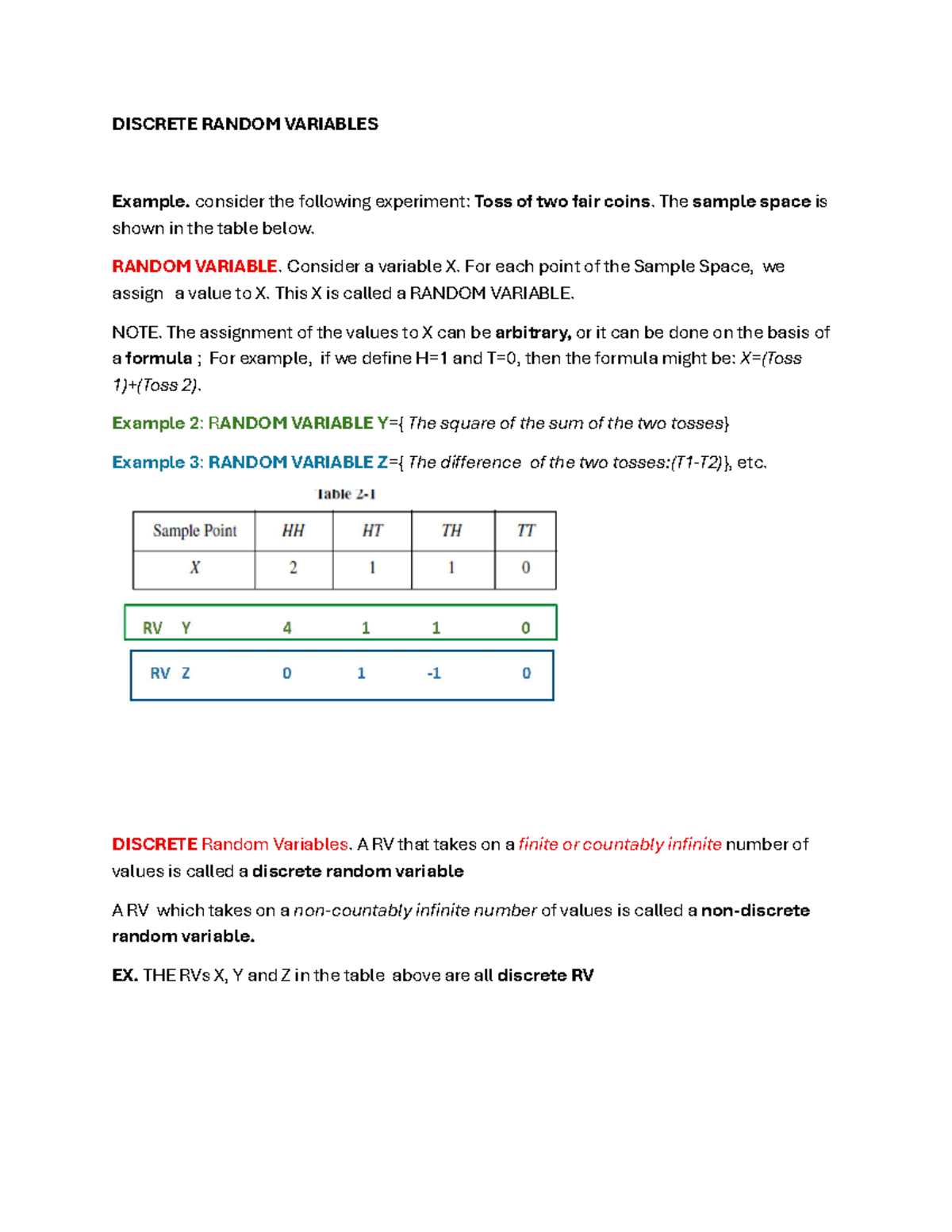 Discrete Random Variables and Probability Functions: Examples (STAT101 ...