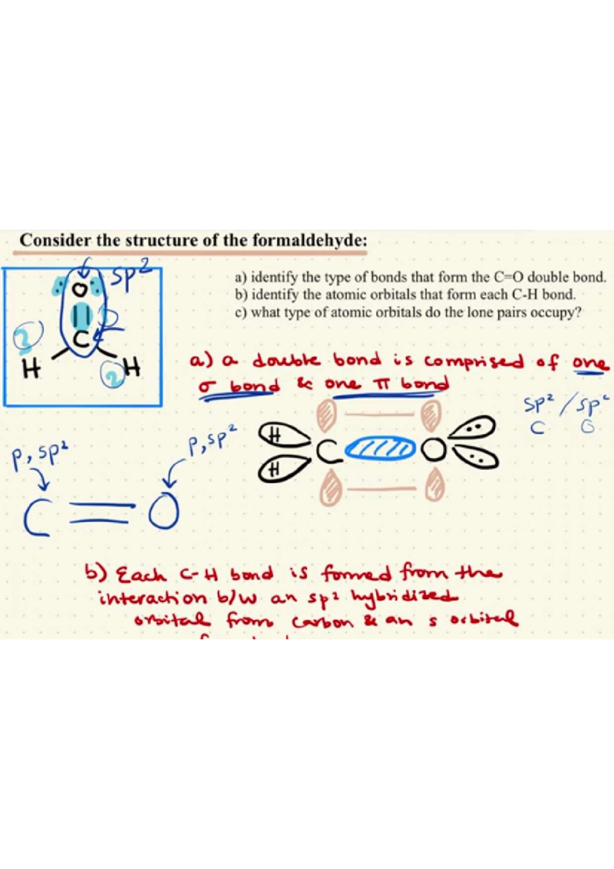 CHEM 2(v2) - Formaldehyde Structure and Hybridization Notes - Studocu