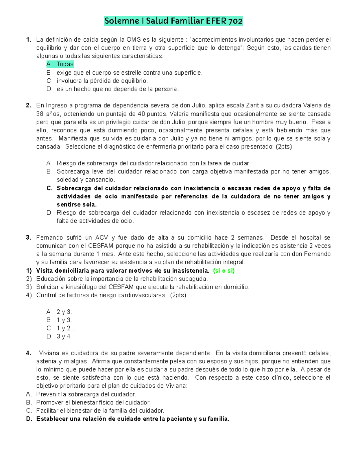 Salud Familiar EFER 702: Solemne I - Cuidados y Riesgos en Dependencia ...